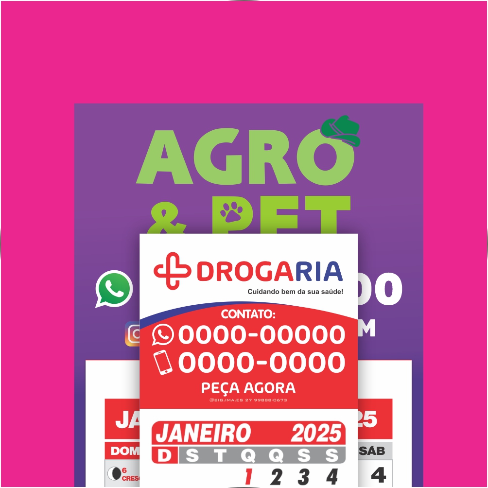 Exemplo de calendários variados